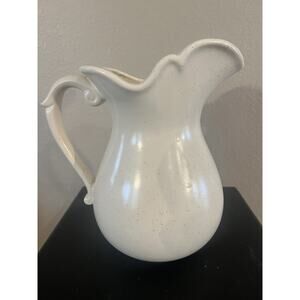 Vintage McCoy Pottery Pitcher Beige 7549 Speckled Salt Glaze Matte 9"